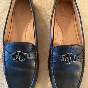 Ralph  Lauren Black Leather Loafers
